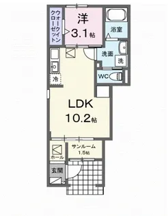 ラ フェリーチェ 篠ノ井【1階】の間取り