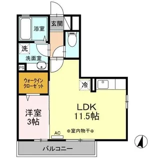 エクセラン 昴【2F201号室】の間取り