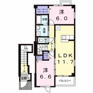 ウエストレジデンス【2階】の間取り