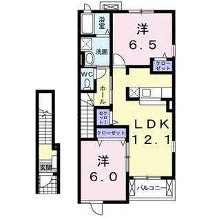 グラン・フルール【2階】の間取り