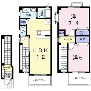 グレイスハイランド B【2階】の間取り