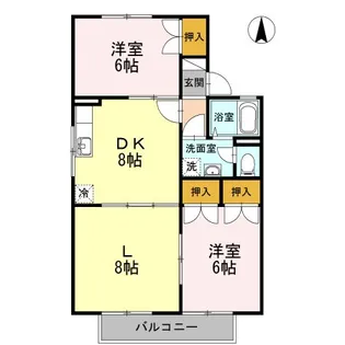 クラスターテラス B棟【2F207号室】の間取り