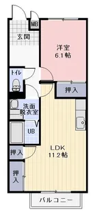 グランデール多田【1階】の間取り