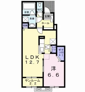 ソレアード・フロレスタ【1階】の間取り