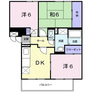 ツイン・コート B【2階】の間取り