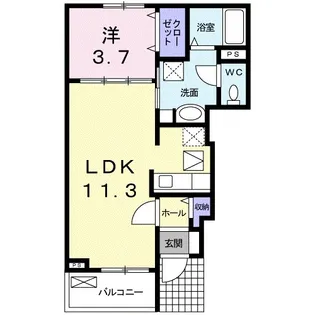 プラシードKII【1階】の間取り