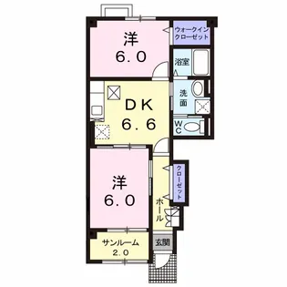 アルカンシエル翔菜【1階】の間取り
