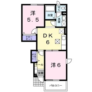 ウェスト・マーシュ・ミクノ【1階】の間取り