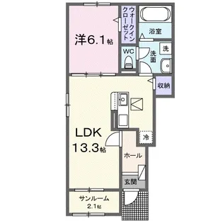 ヴィジェール【1階】の間取り