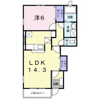 メルティー・アイII B【1階】の間取り