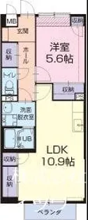 サープラスあけぼの【102号室】の間取り