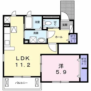 ポポラーレ善【1階】の間取り
