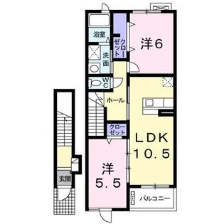 ヴィーヴェレ【2階】の間取り