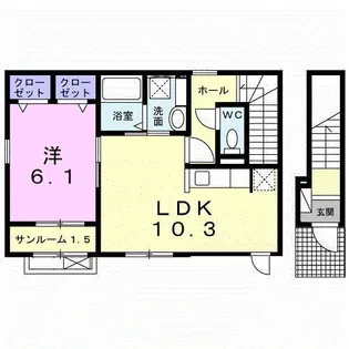 シャルマン櫻街 十番館【2階】の間取り