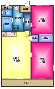 静岡県駿東郡長泉町下長窪【マンション】の間取り