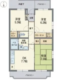 静岡県駿東郡長泉町下土狩【マンション】の間取り