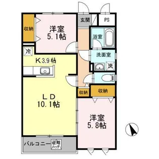 静岡県駿東郡長泉町納米里【マンション】の間取り
