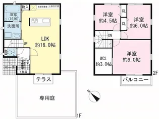 静岡県三島市谷田【タウンハウス】の間取り