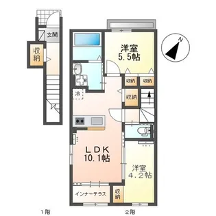 APGヴィラ徳倉B【208号室】の間取り