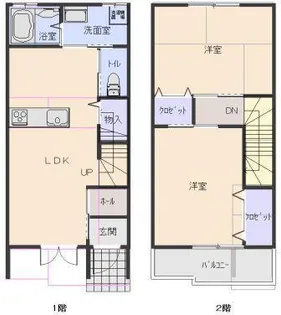 ツインメゾネット出雲【7号室】の間取り