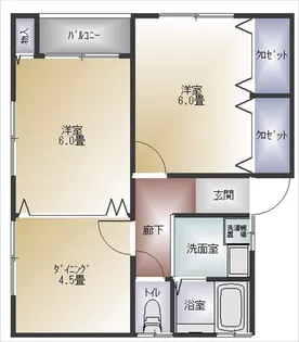 ハイツベウラ【201号室】の間取り