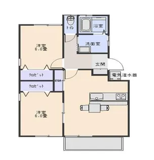 ハンナンハイツ【A304号室】の間取り