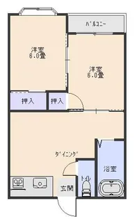 2DKの間取り画像