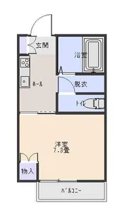 コーポサンマエショA棟【103号室】の間取り