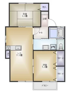 ハイム松下C【202号室】の間取り