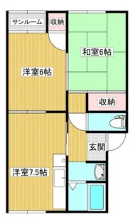 フローラル上越【205号室】の間取り
