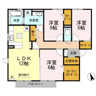 テンダネス【101号室】の間取り