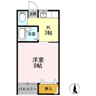 コーポ蘭【1階】の間取り
