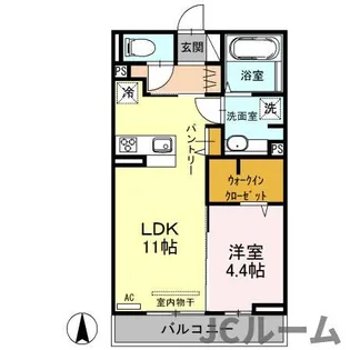 アクシア西本町【205号室】の間取り