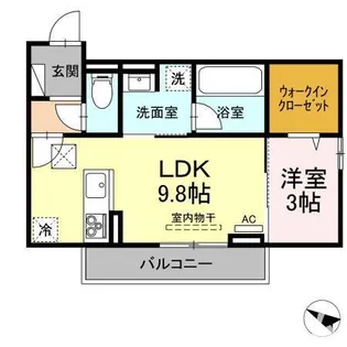 キャトル・セゾン【202号室】の間取り