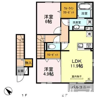 セジュールハナミズキ【202号室】の間取り
