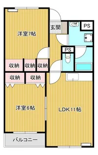 コペン南城A棟【202号室】の間取り
