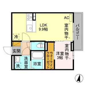 レフィナードB【3階】の間取り