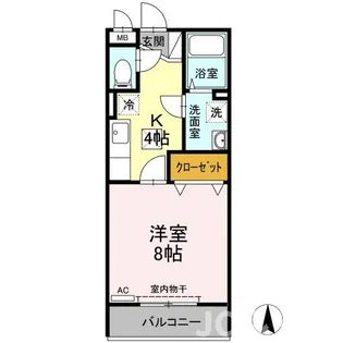 I mark【102号室】の間取り