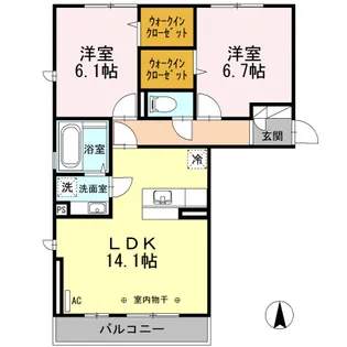 グロリアス【108号室】の間取り