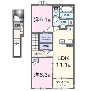 新潟県柏崎市半田3丁目【アパート】の間取り
