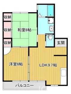 ウイングヒルズB【203号室】の間取り