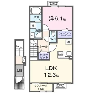 サンパレス木田A【2階】の間取り