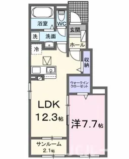 サンパレス木田B【1階】の間取り