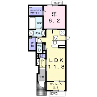 プランドール B【1階】の間取り