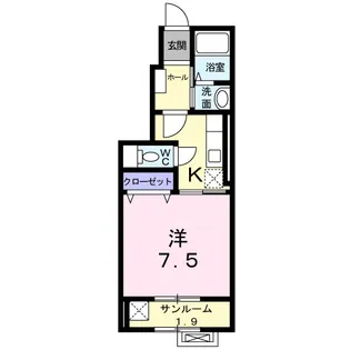 グロースフェルトA【1階】の間取り