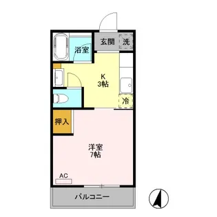 コーポパピヨン【2階】の間取り
