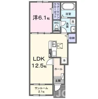 カーサさくらA【1階】の間取り