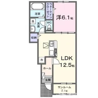 カーサさくらA【1階】の間取り