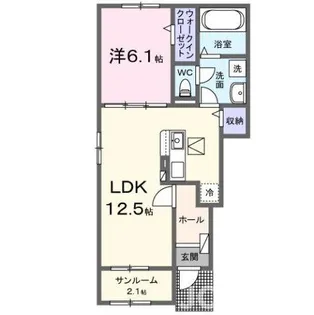 カーサさくらB【1階】の間取り