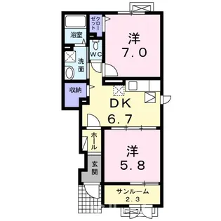 ヴィ メイユールB【1階】の間取り